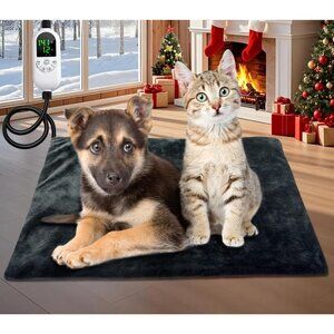 Dogs Heating Pad, Heating Pads for Cats Dogs, 18X18 inch Heated Pet Mat Indoor O